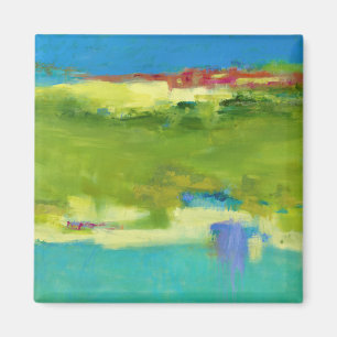 Field Notes - Abstract Green Art Magnet