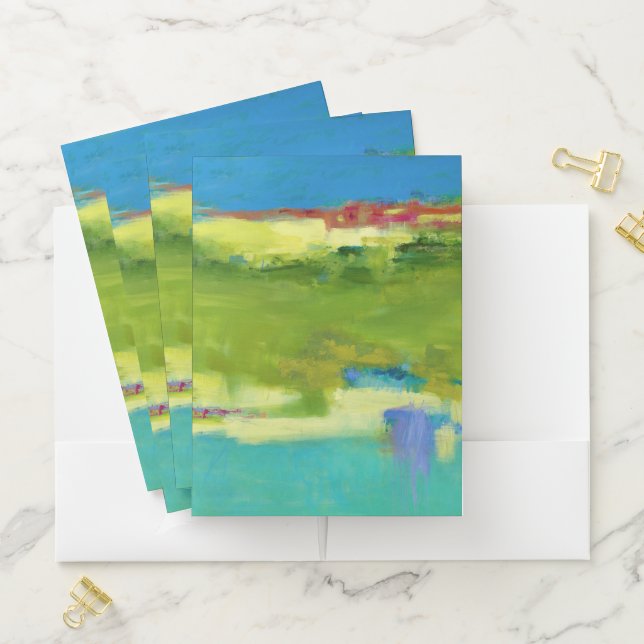 Field Notes - Abstract Green Art Pocket Folder (In Situ)