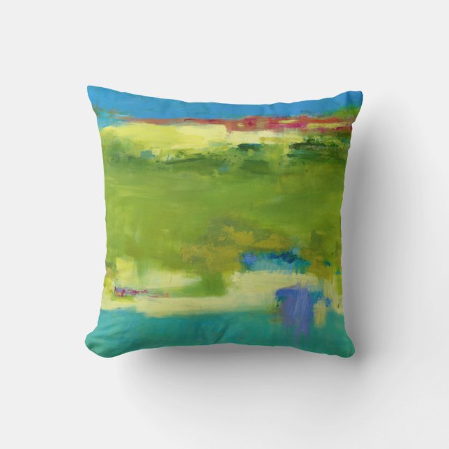Field Notes - Abstract Green Art Throw Pillow (Front)