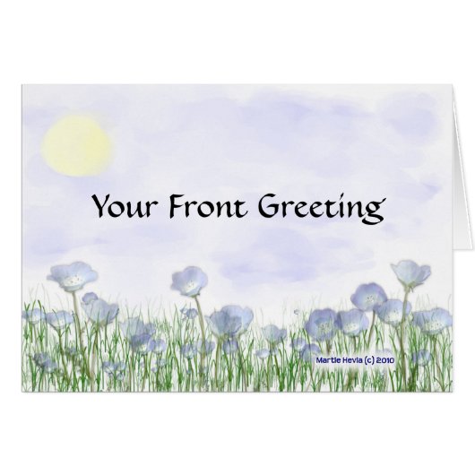 Field of Blue Flowers Cards (Front Horizontal)