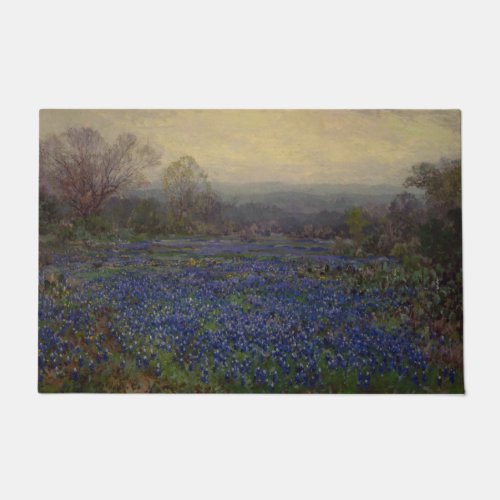 Field of Bluebonnet Flowers Rural Landscape Doormat