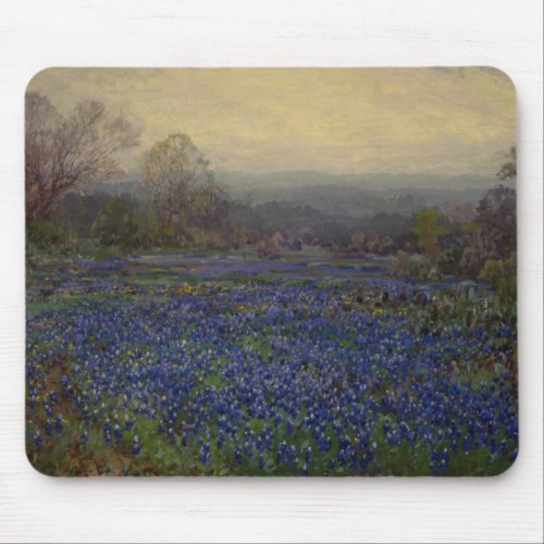 Field of Bluebonnet Flowers Rural Landscape Mouse Pad