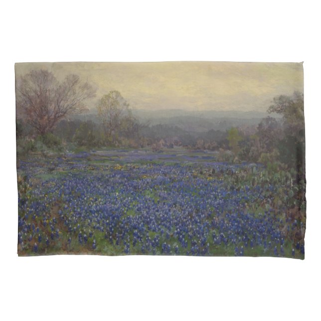 Field of Bluebonnet Flowers (Rural Landscape) Pillow Case (Front-Left)