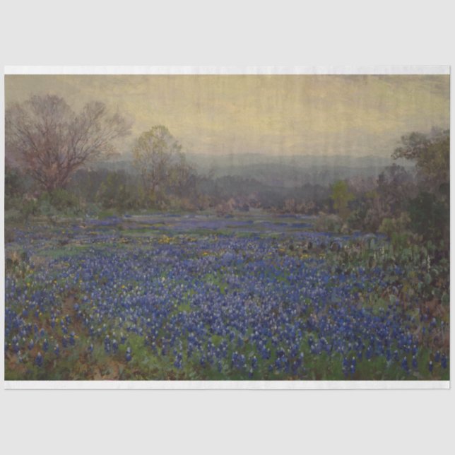 Field of Bluebonnet Flowers (Rural Landscape) Tissue Paper (Front)