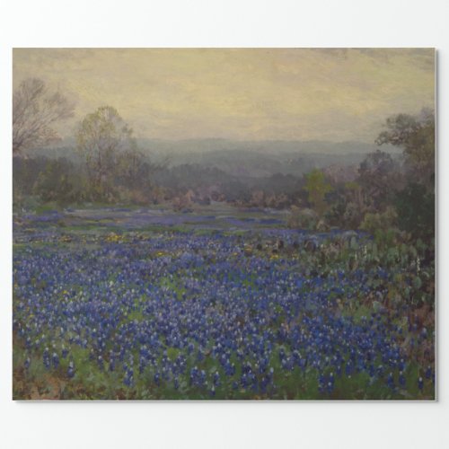 Field of Bluebonnet Flowers Rural Landscape Wrapping Paper