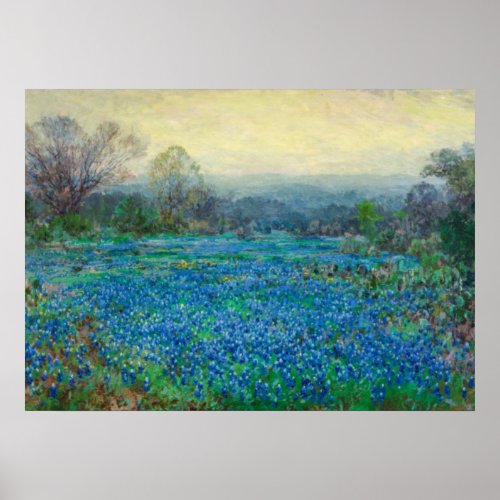 Field of Bluebonnets 1918_1920 by Julian Onderdon Poster