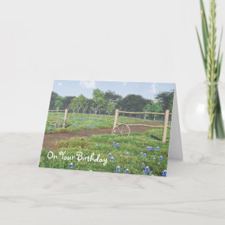 Field of Bluebonnets Birthday Card