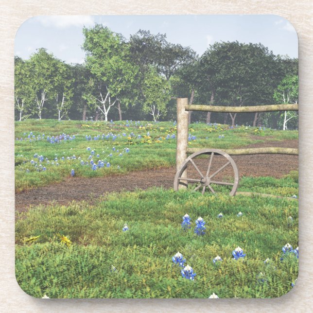 Field of Bluebonnets Drink Coaster (Front)