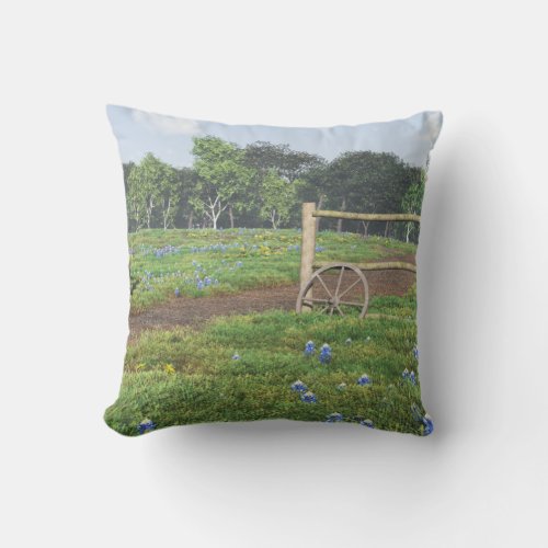 Field of Bluebonnets Pillow