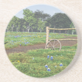 Field of Bluebonnets Sandstone Coaster