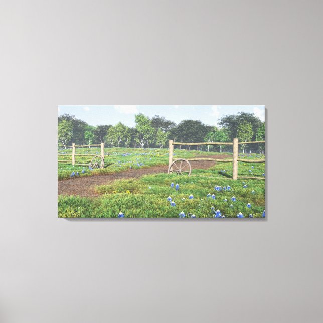 Field of Bluebonnets Wrapped Canvas (Front)