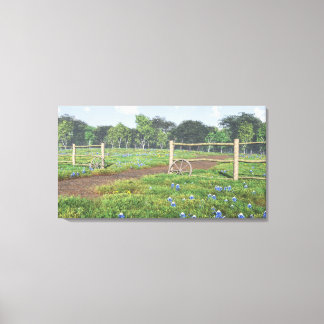 Field of Bluebonnets Wrapped Canvas Print