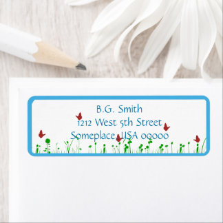 Field of Butterflies Return Address Label
