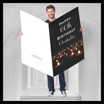 Field Of Candles Any Age Name Jumbo Huge Birthday Card by SocolikCardShop at Zazzle