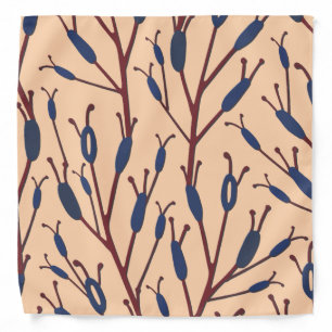 Field of Cat Tails against a Peach Background Bandana