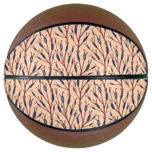 Field of Cat Tails against a Peach Background Basketball