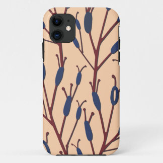 Field of Cat Tails against a Peach Background iPhone 11 Case