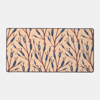 Field of Cat Tails against a Peach Background Desk Mat