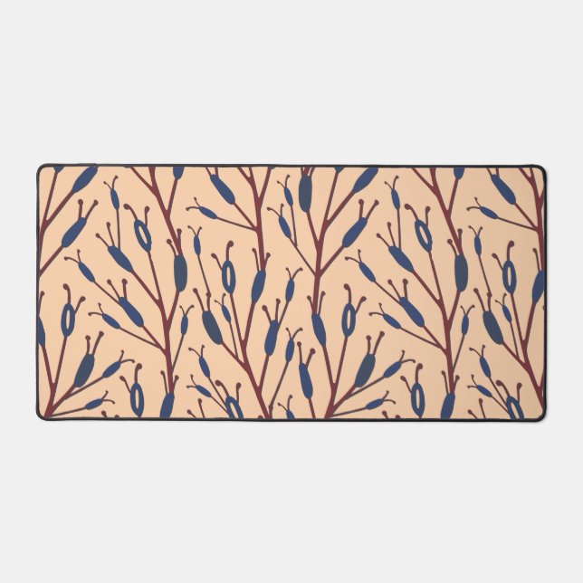 Field of Cat Tails against a Peach Background Desk Mat (Front)