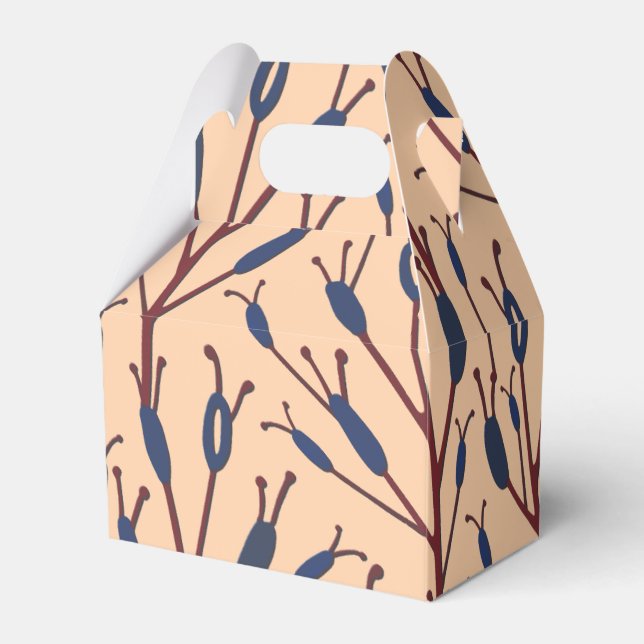 Field of Cat Tails against a Peach Background Favor Boxes (Front Side)