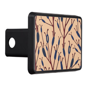 Field of Cat Tails against a Peach Background Hitch Cover