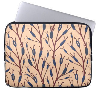 Field of Cat Tails against a Peach Background Laptop Sleeve