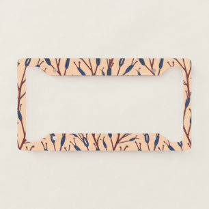 Field of Cat Tails against a Peach Background License Plate Frame