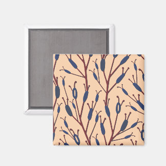 Field of Cat Tails against a Peach Background Magnet