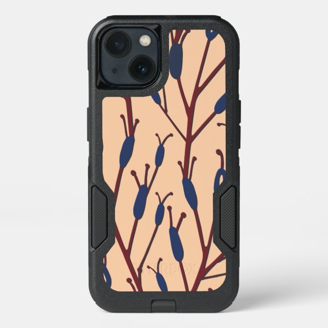 Field of Cat Tails against a Peach Background Otterbox iPhone Case (Back)