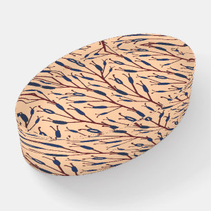 Field of Cat Tails against a Peach Background Paperweight