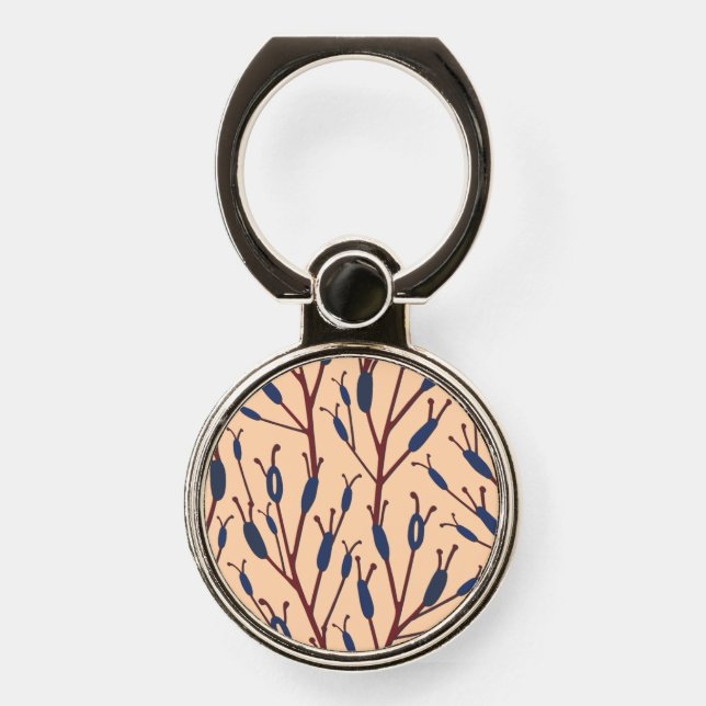Field of Cat Tails against a Peach Background Phone Ring Stand (Front)