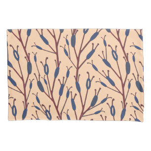 Field of Cat Tails against a Peach Background Pillow Case