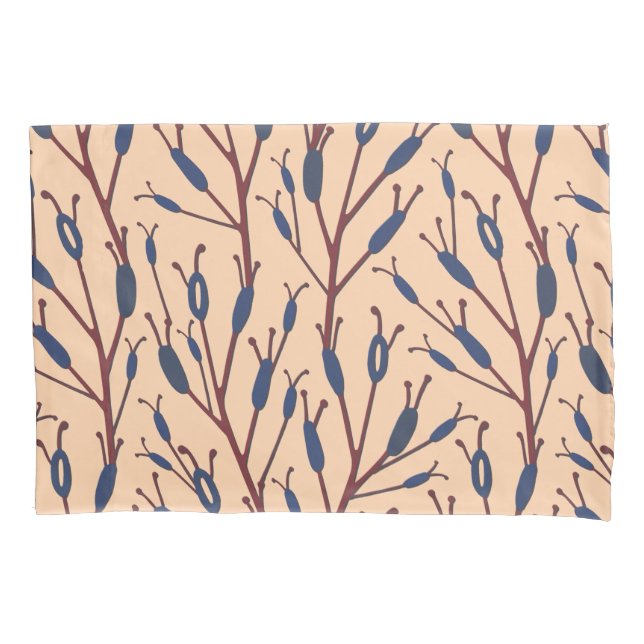 Field of Cat Tails against a Peach Background Pillow Case (Front)