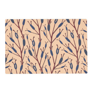Field of Cat Tails against a Peach Background Placemat