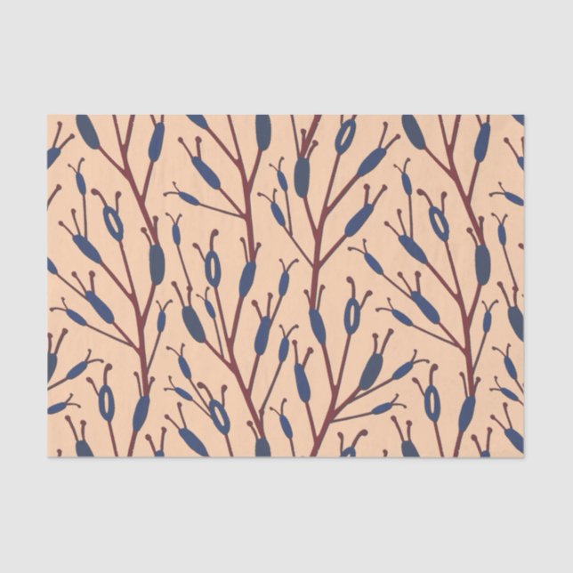 Field of Cat Tails against a Peach Background Tissue Paper (Front)