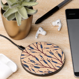 Field of Cat Tails against a Peach Background Wireless Charger