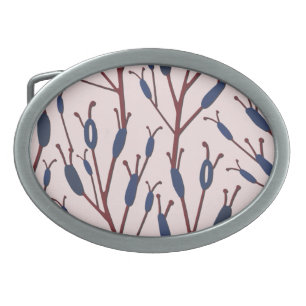 Field of Cat Tails against a Pinkish Field  Belt Buckle