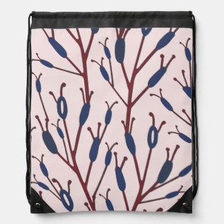 Field of Cat Tails against a Pinkish Field  Drawstring Bag