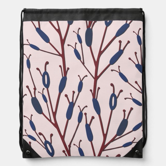 Field of Cat Tails against a Pinkish Field  Drawstring Bag (Front)