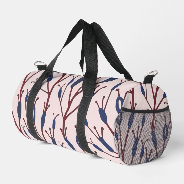 Field of Cat Tails against a Pinkish Field  Duffle Bag (Right Corner)