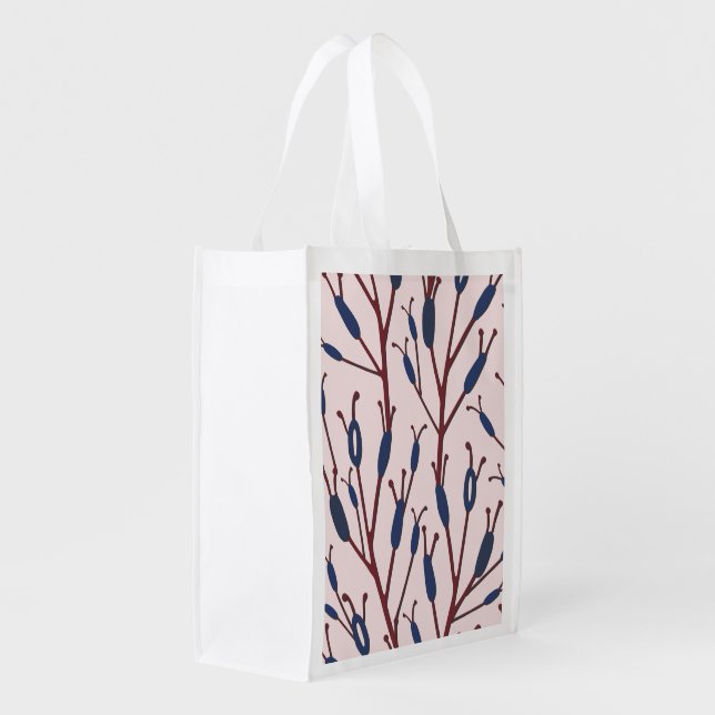 Field of Cat Tails against a Pinkish Field  Grocery Bag (Back Side)