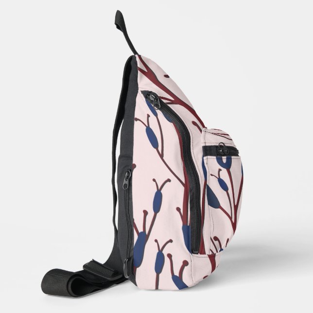 Field of Cat Tails against a Pinkish Field  Sling Bag (Left)