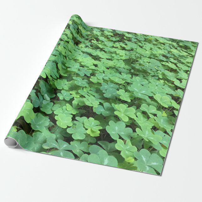 field of clover wrapping paper (Unrolled)