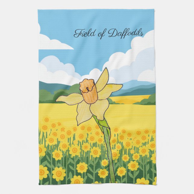 Field of Daffodils Kitchen Towel (Vertical)