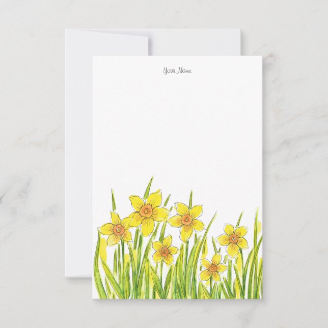 Field of Daffodils Note Card (Front)