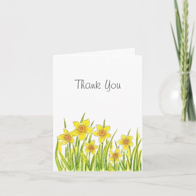 Field of Daffodils Thank You Card (Front)