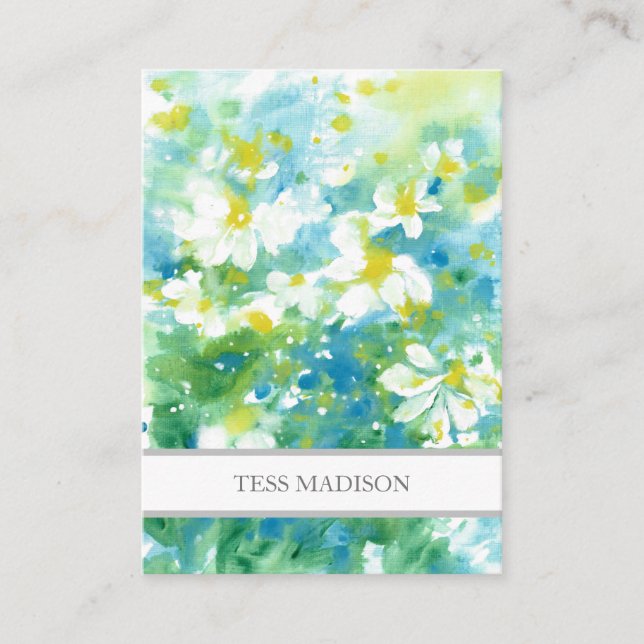 Field of Daisies Abstract Business Card (Front)