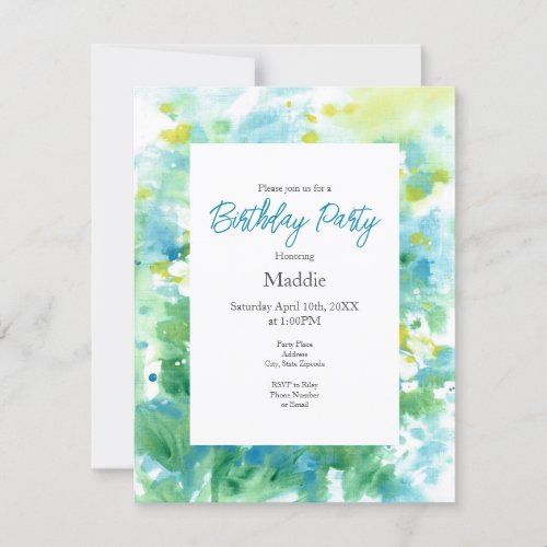 Field of Daisies Abstract Invitation