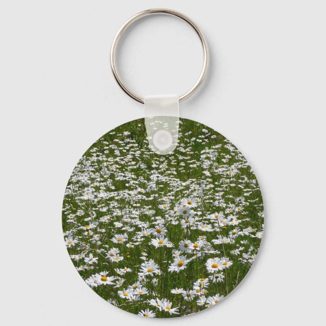 Field of Daisies Alaskan Wildflowers Keychain (Front)