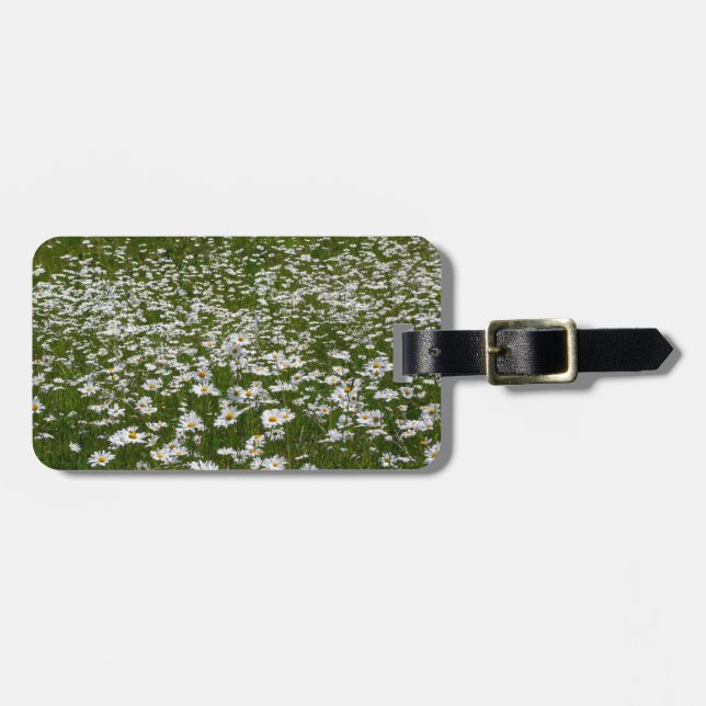 Field of Daisies Alaskan Wildflowers Luggage Tag (Front Horizontal)
